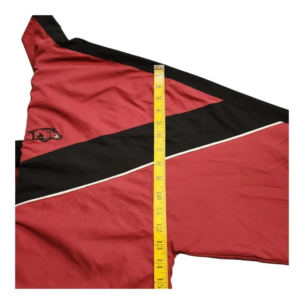 Arkansas Razorbacks Mens Starter Jacket Red Black Zip Up College‎ Football  2XL